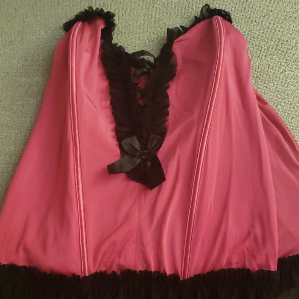 Pink and black lingerie